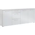 Möbelix Sideboard Mit Glas B: 194 Cm Weiß