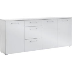 Sideboard Mit Glas B: 194 Cm Weiß