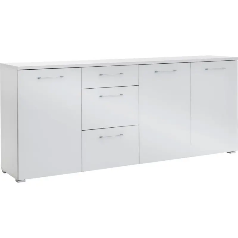 Sideboard Mit Glas B: 194 Cm Weiß