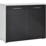 M&ouml;belix Kommode Mit Glas B: 97 Cm Wei&szlig;/anthrazit