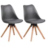 Möbelix Schalenstuhl Malmö Lederlook Mit Echtholz-Beinen 2er-Set