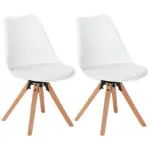 Möbelix Schalenstuhl Malmö Weiß Lederlook Drehbar 2er-Set