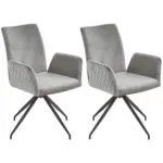 Möbelix Armlehnstuhl Sori Grau Gepolstert, Drehbar 2er-Set