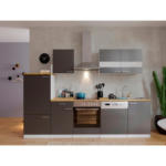 Möbelix Küchenzeile Economy Mit Geräten 280 Cm Grau/nussbaum Dekor