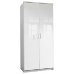Drehtürenschrank B: 91 cm Clack, Weiß