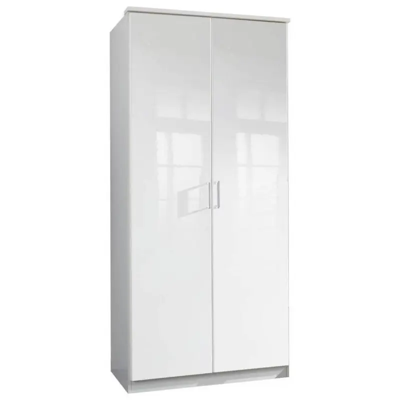 Drehtürenschrank B: 91 cm Clack, Weiß