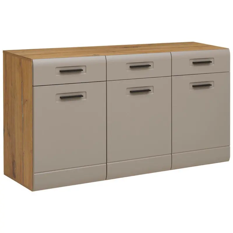 Sideboard B: 150 Cm Auris Basalt/eiche Dekor