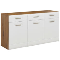 Sideboard Mit Soft-close B: 150 Cm Auris, Weiß/eiche Dekor