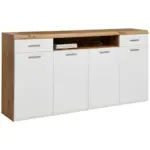Möbelix Sideboard Mit Soft-close B: 200 Cm Auris, Weiß/eiche Dekor