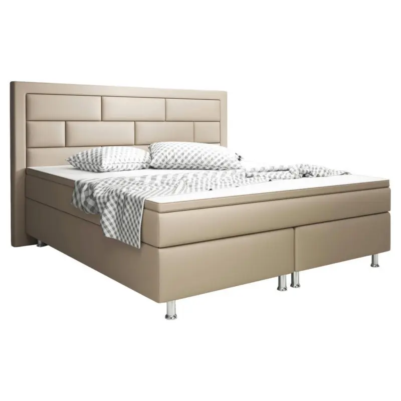 Boxspringbett Mit Topper Lederlook 180x200 Nizza