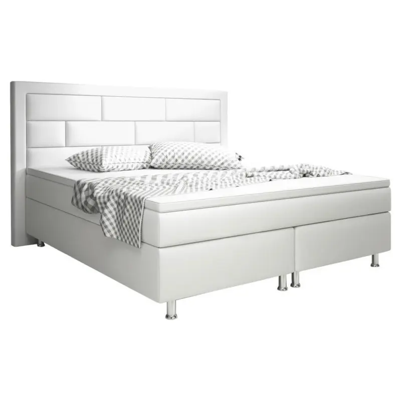 Boxspringbett Mit Topper Lederlook 180x200 Nizza