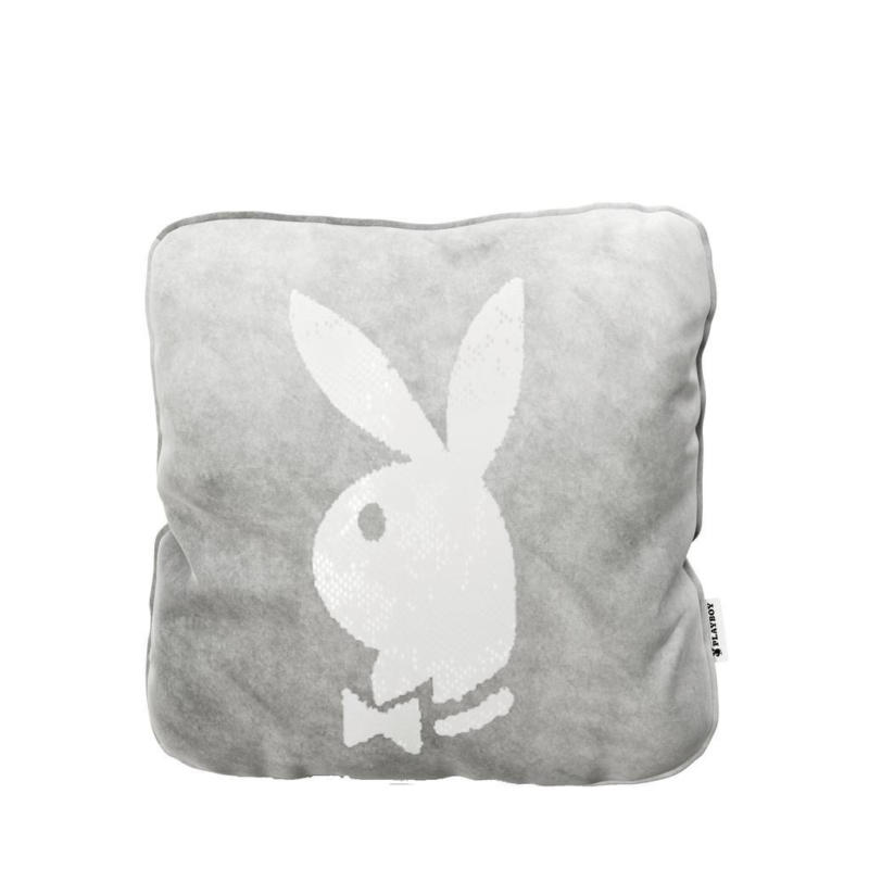 Zierkissen Bunnyhead 40x40 cm Synthetikfaser Grau