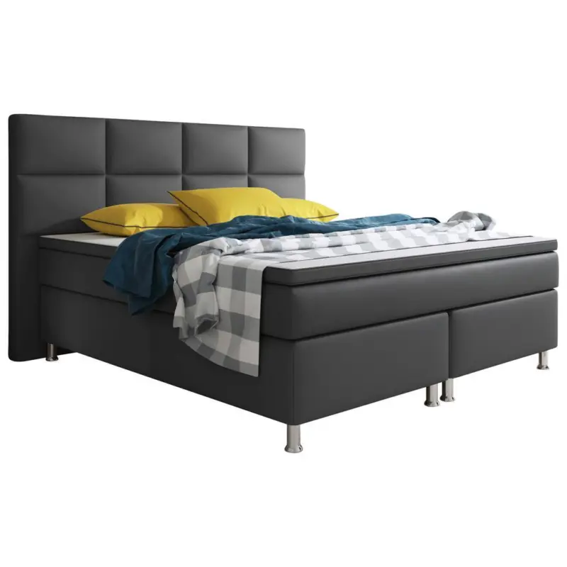 Boxspringbett Mit Topper / Matratzen 180x200 Cm Miami-Bk
