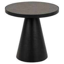 Couchtisch Rund Metall Mit Glasplatte Soli Schwarz