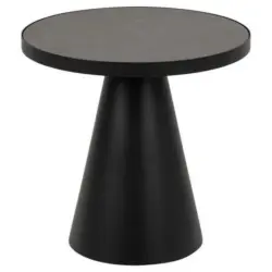 Couchtisch Rund Metall Mit Glasplatte Soli Schwarz