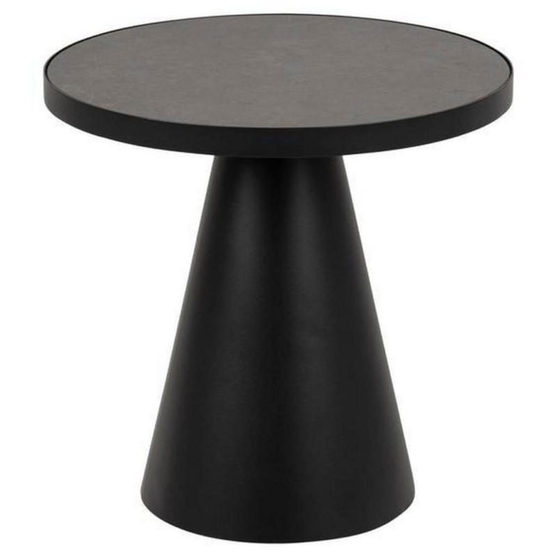 Couchtisch Rund Metall Mit Glasplatte Soli Schwarz
