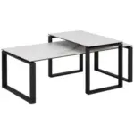 Möbelix Couchtisch Metall/glaskeramik 2er-Set Katrine Schwarz/weiß