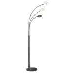 Möbelix LED-Stehlampe Denkt dimmbar Schwarz 3 Leuchten