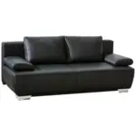 Möbelix 2-Sitzer-Sofa mit Schlaffunkt. + Bk. Nikita Schwarz Leder