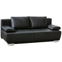 2-Sitzer-Sofa mit Schlaffunkt. + Bk. Nikita Schwarz Leder