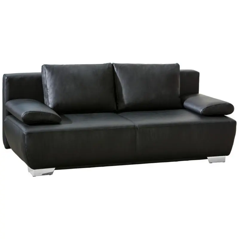 2-Sitzer-Sofa mit Schlaffunkt. + Bk. Nikita Schwarz Leder