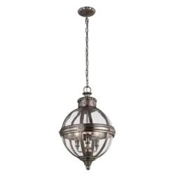 Hängeleuchte Adams H: 71.1 Cm 3-Flammig, Nickelfarben