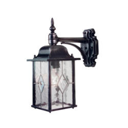 Außenwandleuchte 100 Watt Metall Glas, Wandmontage