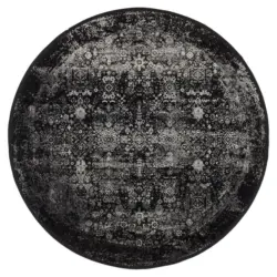 Webteppich Grau/Schwarz Calais Ø 160 cm