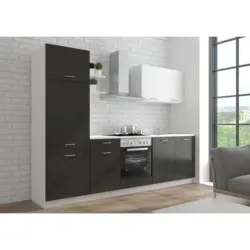 Küchenzeile Promo Ohne Geräte 270 Cm Weiß/graphitfarben