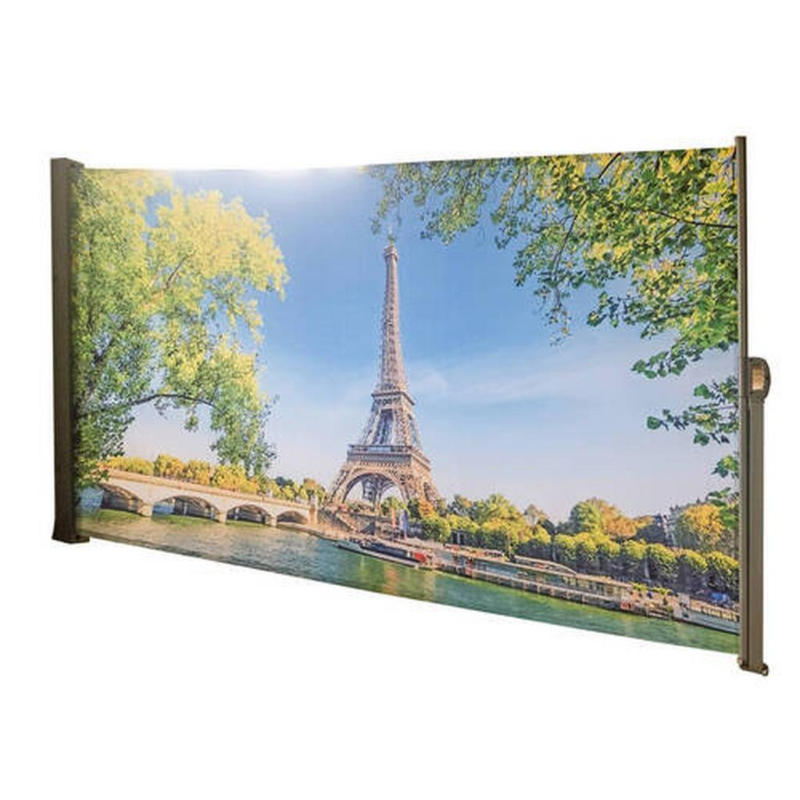 Seitenmarkise 300x160 Cm Bunt Parismotiv Ausziehbar