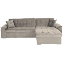 Ecksofa mit Schlaffunktion und Bettkasten Beige