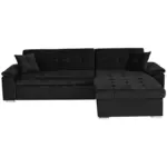 Möbelix Ecksofa mit Schlaffunktion und Bettkasten Schwarz