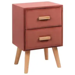 Nachtkästchen Natur/Pink teilmassiv H: 51,5 cm Winnie