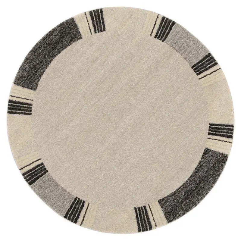 Webteppich Grau/dunkelgrau Palazzo Lobo Rund Ø 120 Cm