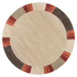 Webteppich Braun/Beige Palazzo Lobo Rund Ø 200 cm