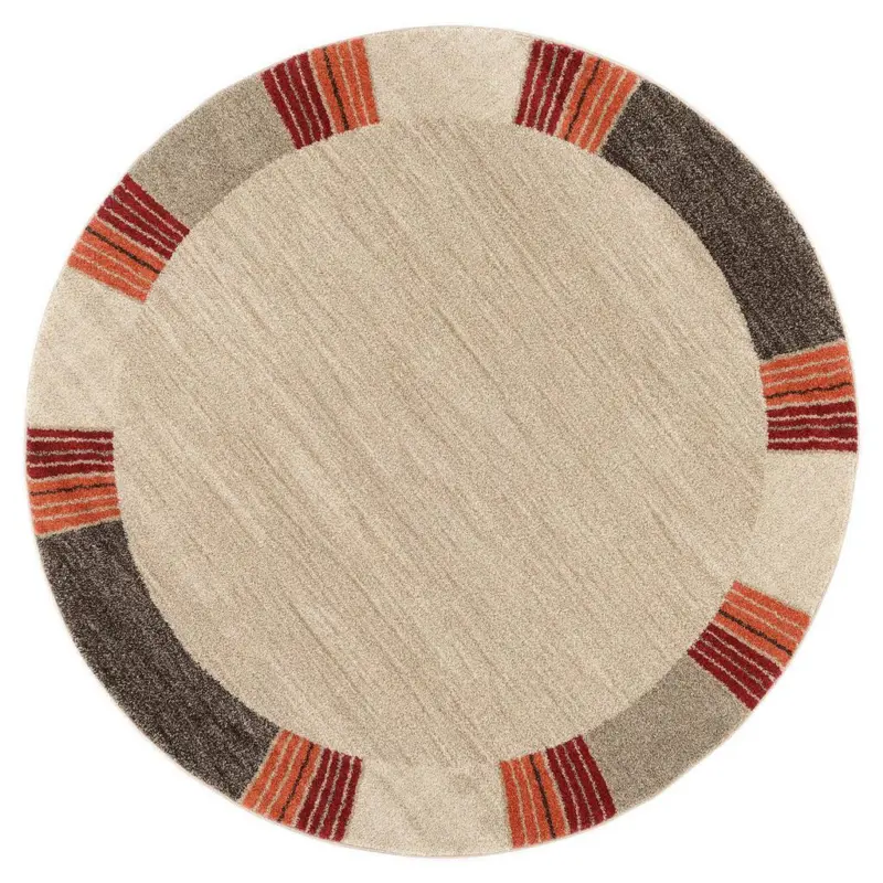 Webteppich Braun/Beige Palazzo Lobo Rund Ø 200 cm