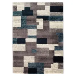 Webteppich Grau/petrol Astor Grid 160x230 Cm