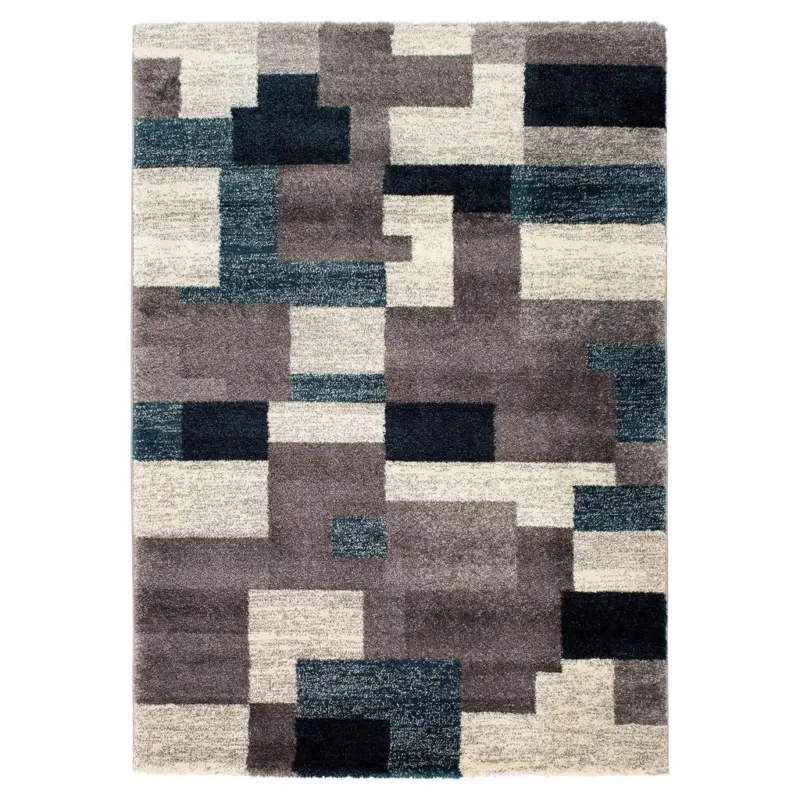 Webteppich Grau/petrol Astor Grid 160x230 Cm