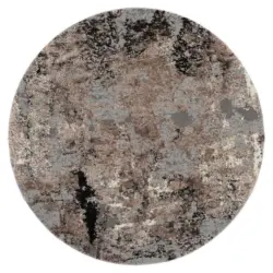 Webteppich Braun/Beige Timeline Quantum Rund Ø 120 cm