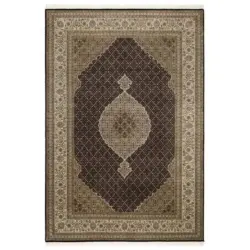 Orientalischer Webteppich Creme/schwarz 90x60 Cm