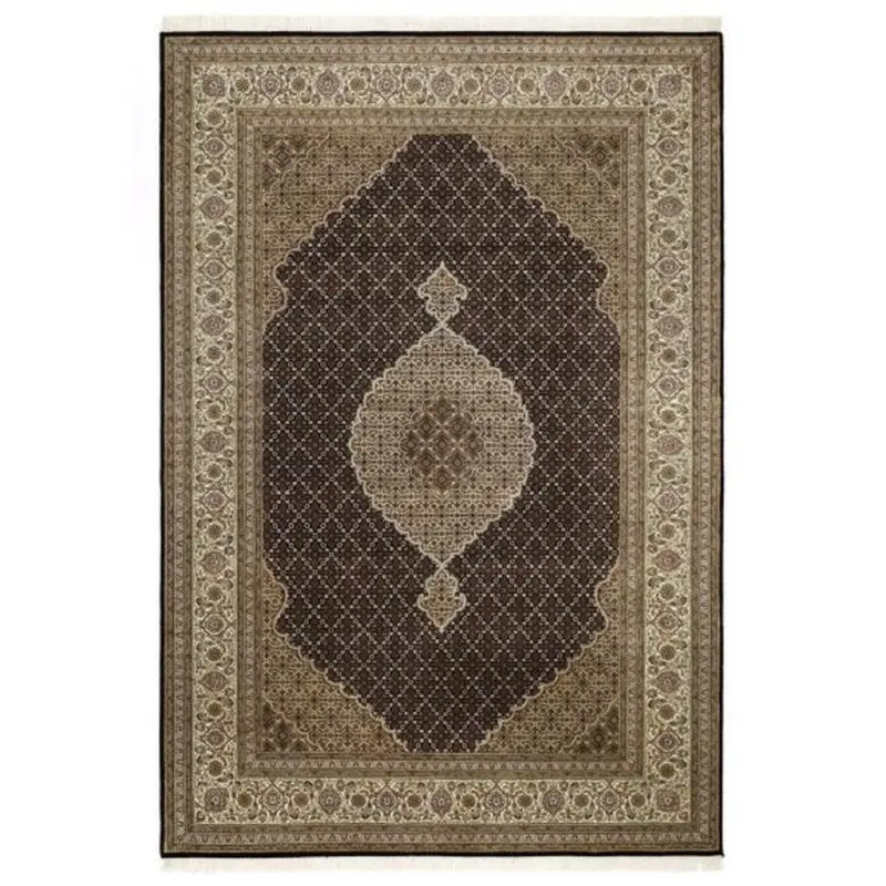 Orientalischer Webteppich Creme/schwarz 90x60 Cm