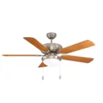 M&ouml;belix Deckenventilator Eichefarben 4 Kunststofffl&uuml;gel LED-Leuchte