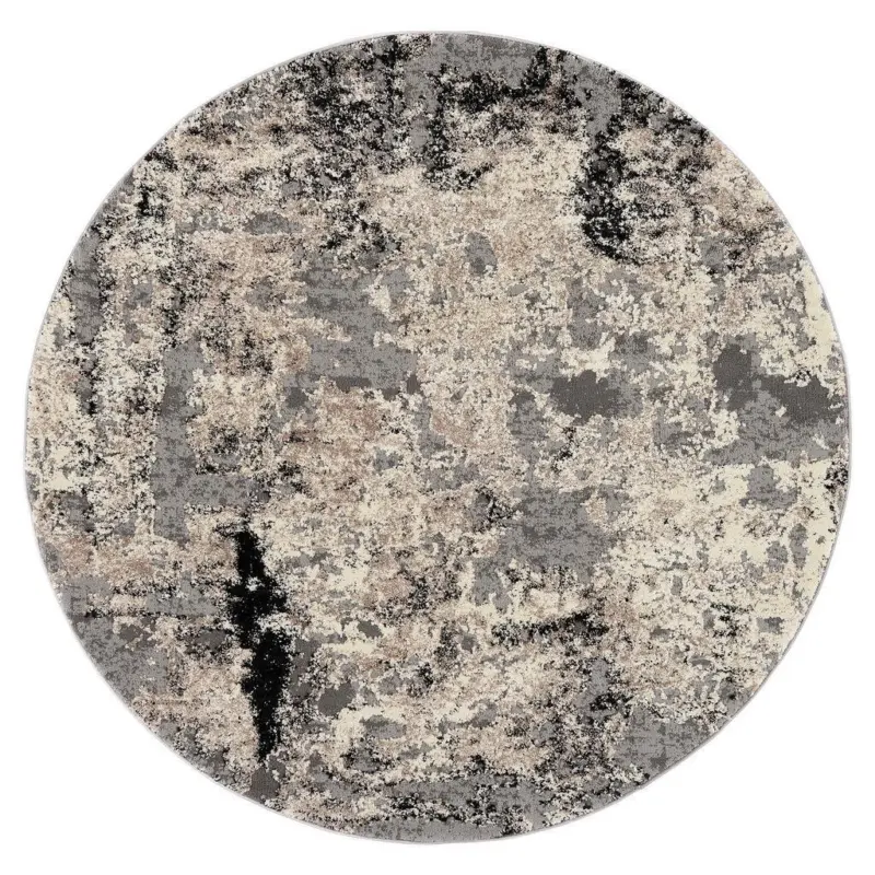 Webteppich Hellgrau Timeline Quantum Rund Ø 240 cm Hellgrau