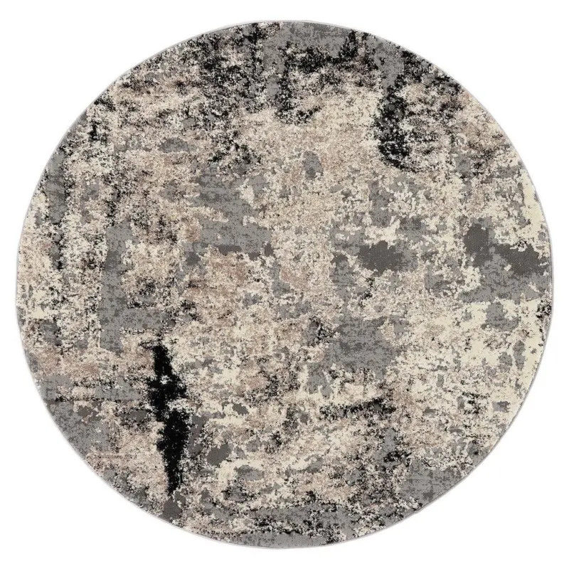 Webteppich Hellgrau Timeline Quantum Rund Ø 200 cm Hellgrau