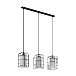 Hängeleuchte Bittams H: 110 Cm 3-Flammig, Schwarz/weiß