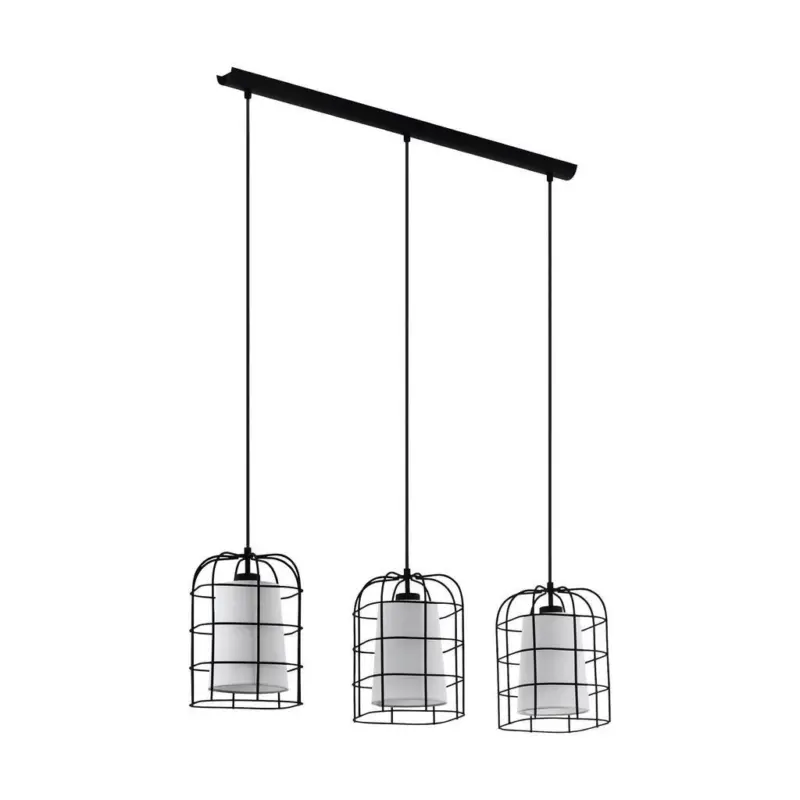 Hängeleuchte Bittams H: 110 Cm 3-Flammig, Schwarz/weiß