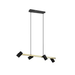 Hängeleuchte Marley H: 150 Cm 4-Flammig, Schwarz/goldfarben