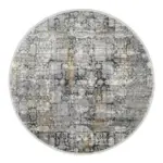 M&ouml;belix Webteppich Grau/goldfarben Sinfonia Rund &Oslash; 240 Cm