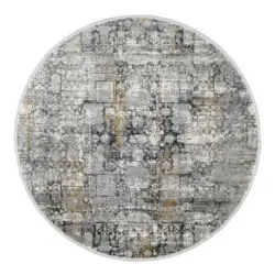 Webteppich Grau/goldfarben Sinfonia Rund Ø 240 Cm