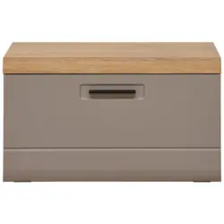 Garderobenbank Auris B: 70 cm mit Klappe Basalt/Eiche Dekor